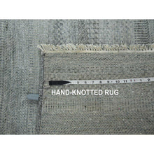 Load image into Gallery viewer, 8&#39;x10&#39;2&quot; Ash Gray, Hand Knotted Grass Design, Densely Woven Tone On Tone, Soft To The Touch Wool And Silk, Oriental Rug FWR475902