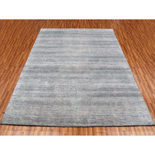 Load image into Gallery viewer, 8&#39;x10&#39;3&quot; Gainsboro Gray, Dense Weave Tone On Tone, Soft To The Touch Wool And Silk, Hand Knotted Grass Design, Oriental Rug FWR475926