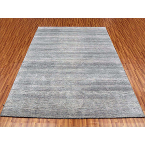 8'x10'3" Gainsboro Gray, Dense Weave Tone On Tone, Soft To The Touch Wool And Silk, Hand Knotted Grass Design, Oriental Rug FWR475926