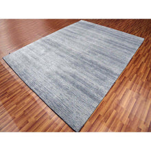 Load image into Gallery viewer, 8&#39;x10&#39;3&quot; Gainsboro Gray, Dense Weave Tone On Tone, Soft To The Touch Wool And Silk, Hand Knotted Grass Design, Oriental Rug FWR475926