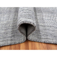 Load image into Gallery viewer, 8&#39;x10&#39;3&quot; Gainsboro Gray, Dense Weave Tone On Tone, Soft To The Touch Wool And Silk, Hand Knotted Grass Design, Oriental Rug FWR475926