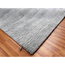 Load image into Gallery viewer, 8&#39;x10&#39;3&quot; Gainsboro Gray, Dense Weave Tone On Tone, Soft To The Touch Wool And Silk, Hand Knotted Grass Design, Oriental Rug FWR475926