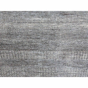 8'x10'3" Gainsboro Gray, Dense Weave Tone On Tone, Soft To The Touch Wool And Silk, Hand Knotted Grass Design, Oriental Rug FWR475926