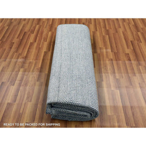 8'x10'3" Gainsboro Gray, Dense Weave Tone On Tone, Soft To The Touch Wool And Silk, Hand Knotted Grass Design, Oriental Rug FWR475926