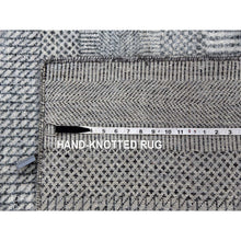 Load image into Gallery viewer, 8&#39;x10&#39;3&quot; Gainsboro Gray, Dense Weave Tone On Tone, Soft To The Touch Wool And Silk, Hand Knotted Grass Design, Oriental Rug FWR475926