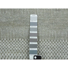 Load image into Gallery viewer, 3&#39;x5&#39;3&quot; Battleship Gray, Grass Design Dense Weave, Tone On Tone Soft To The Touch, Wool And Silk Hand Knotted, Oriental Rug FWR476118