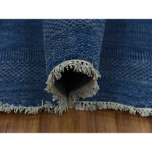 Load image into Gallery viewer, 12&#39;x18&#39; Dark Sapphire, Hand Knotted Grass Design, Dense Weave Tone On Tone, Soft Pile Wool And Silk, Oversized Oriental Rug FWR476148