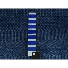 Load image into Gallery viewer, 12&#39;x18&#39; Dark Sapphire, Hand Knotted Grass Design, Dense Weave Tone On Tone, Soft Pile Wool And Silk, Oversized Oriental Rug FWR476148