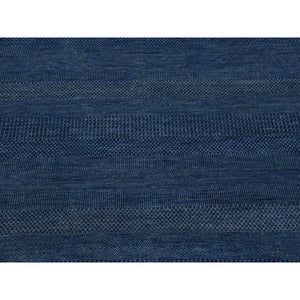 12'x18' Dark Sapphire, Hand Knotted Grass Design, Dense Weave Tone On Tone, Soft Pile Wool And Silk, Oversized Oriental Rug FWR476148