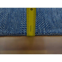 Load image into Gallery viewer, 12&#39;x18&#39; Dark Sapphire, Hand Knotted Grass Design, Dense Weave Tone On Tone, Soft Pile Wool And Silk, Oversized Oriental Rug FWR476148