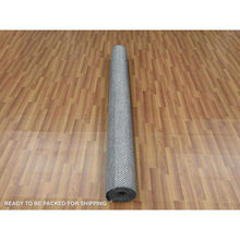 Load image into Gallery viewer, 6&#39;x9&#39; Yankees Blue, Densely Woven Tone On Tone, Soft To The Touch Wool And Silk, Hand Knotted Grass Design, Oriental Rug FWR476178