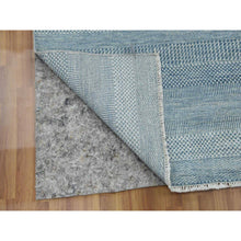 Load image into Gallery viewer, 6&#39;x9&#39;3&quot; Queen Blue, Grass Design Dense Weave, Tone On Tone Soft Pile, Wool And Silk Hand Knotted, Oriental Rug FWR476184