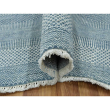 Load image into Gallery viewer, 6&#39;x9&#39;3&quot; Queen Blue, Grass Design Dense Weave, Tone On Tone Soft Pile, Wool And Silk Hand Knotted, Oriental Rug FWR476184