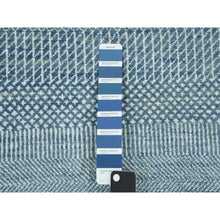 Load image into Gallery viewer, 6&#39;x9&#39;3&quot; Queen Blue, Grass Design Dense Weave, Tone On Tone Soft Pile, Wool And Silk Hand Knotted, Oriental Rug FWR476184