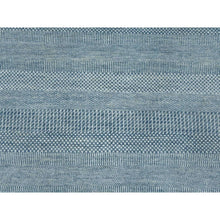 Load image into Gallery viewer, 6&#39;x9&#39;3&quot; Queen Blue, Grass Design Dense Weave, Tone On Tone Soft Pile, Wool And Silk Hand Knotted, Oriental Rug FWR476184