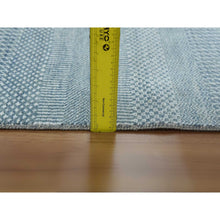 Load image into Gallery viewer, 6&#39;x9&#39;3&quot; Queen Blue, Grass Design Dense Weave, Tone On Tone Soft Pile, Wool And Silk Hand Knotted, Oriental Rug FWR476184