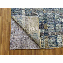 Load image into Gallery viewer, 8&#39;2&quot;x10&#39;2&quot; Almond Brown, Modern Geometric Opened Up Plaid Design, 100% Wool Hand Knotted, Oriental Rug FWR476268