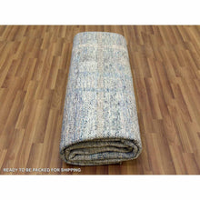 Load image into Gallery viewer, 8&#39;2&quot;x10&#39;2&quot; Almond Brown, Modern Geometric Opened Up Plaid Design, 100% Wool Hand Knotted, Oriental Rug FWR476268