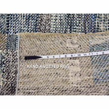 Load image into Gallery viewer, 8&#39;2&quot;x10&#39;2&quot; Almond Brown, Modern Geometric Opened Up Plaid Design, 100% Wool Hand Knotted, Oriental Rug FWR476268