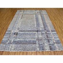 Load image into Gallery viewer, 8&#39;x10&#39;2&quot; Beige, Hand Knotted Geometric Opened Up Plaid Design, 100% Wool, Oriental Rug FWR476274