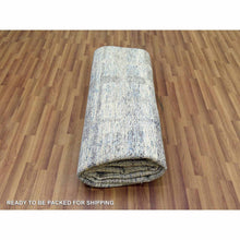 Load image into Gallery viewer, 8&#39;x10&#39;2&quot; Beige, Hand Knotted Geometric Opened Up Plaid Design, 100% Wool, Oriental Rug FWR476274