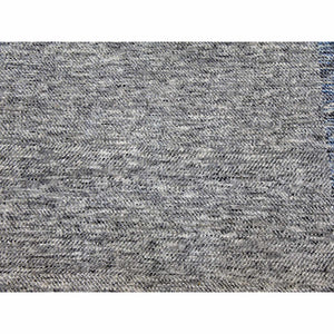 9'x12'1" Cloud Gray, Geometric Opened Up Plaid Design, 100% Wool Hand Knotted, Oriental Rug FWR476286