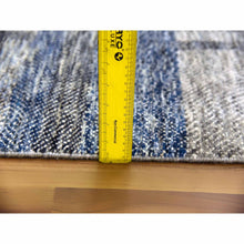 Load image into Gallery viewer, 9&#39;x12&#39;1&quot; Cloud Gray, Geometric Opened Up Plaid Design, 100% Wool Hand Knotted, Oriental Rug FWR476286