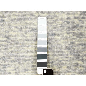 11'10"x15'2" Gainsboro Gray, Geometric Art Deco Collection Soft To The Touch, Pure Wool Hand Knotted, Oversized Oriental Rug FWR476394
