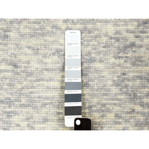 12'1"x18' Gainsboro Gray, Geometric Art Deco Collection Soft To The Touch, Extra Soft Wool Hand Knotted, Oversized Oriental Rug FWR476406