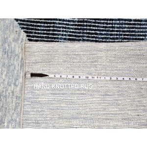 12'1"x18' Gainsboro Gray, Geometric Art Deco Collection Soft To The Touch, Extra Soft Wool Hand Knotted, Oversized Oriental Rug FWR476406