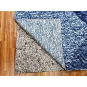 12'2"x18'3" Beau Blue, Pure Wool Hand Knotted, Geometric Art Deco Collection Soft To The Touch, Oversized Oriental Rug FWR476430