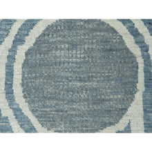 Load image into Gallery viewer, 12&#39;2&quot;x18&#39;4&quot; Steel Blue, Geometric Art Deco Collection Soft To The Touch, Organic Wool Hand Knotted, Oversized Oriental Rug FWR476454