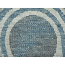 Load image into Gallery viewer, 9&#39;1&quot;x12&#39;1&quot; Steel Blue, Pure Wool Hand Knotted, Geometric Art Deco Collection Soft To The Touch, Oriental Rug FWR476466