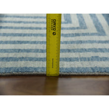 Load image into Gallery viewer, 10&#39;1&quot;x14&#39; Steel Blue, Soft Wool Hand Knotted, Geometric Art Deco Collection Soft To The Touch, Oriental Rug FWR476472