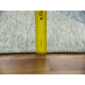 12'2"x18'3" Camouflage Green, Geometric Art Deco Collection, Natural Wool Hand Knotted, Oversized Oriental Rug FWR476484