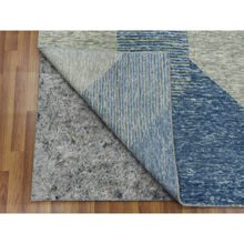 Load image into Gallery viewer, 10&#39;x14&#39; Camouflage Green, 100% Wool Hand Knotted, Geometric Art Deco Collection, Oriental Rug FWR476496
