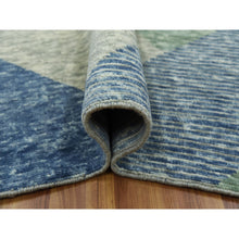 Load image into Gallery viewer, 10&#39;x14&#39; Camouflage Green, 100% Wool Hand Knotted, Geometric Art Deco Collection, Oriental Rug FWR476496