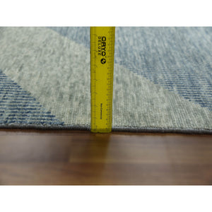 10'x14' Camouflage Green, 100% Wool Hand Knotted, Geometric Art Deco Collection, Oriental Rug FWR476496