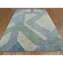 Load image into Gallery viewer, 8&#39;2&quot;x10&#39;4&quot; Camouflage Green, Geometric Art Deco Collection, Soft Wool Hand Knotted, Oriental Rug FWR476508