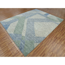 Load image into Gallery viewer, 8&#39;2&quot;x10&#39;4&quot; Camouflage Green, Geometric Art Deco Collection, Soft Wool Hand Knotted, Oriental Rug FWR476508