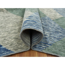 Load image into Gallery viewer, 8&#39;2&quot;x10&#39;4&quot; Camouflage Green, Geometric Art Deco Collection, Soft Wool Hand Knotted, Oriental Rug FWR476508