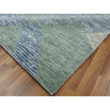 Load image into Gallery viewer, 8&#39;2&quot;x10&#39;4&quot; Camouflage Green, Geometric Art Deco Collection, Soft Wool Hand Knotted, Oriental Rug FWR476508