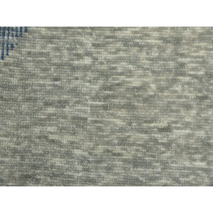 8'2"x10'4" Camouflage Green, Geometric Art Deco Collection, Soft Wool Hand Knotted, Oriental Rug FWR476508