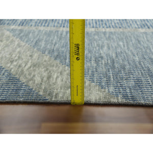 8'2"x10'4" Camouflage Green, Geometric Art Deco Collection, Soft Wool Hand Knotted, Oriental Rug FWR476508