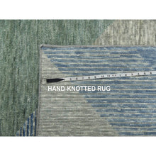 Load image into Gallery viewer, 8&#39;2&quot;x10&#39;4&quot; Camouflage Green, Geometric Art Deco Collection, Soft Wool Hand Knotted, Oriental Rug FWR476508