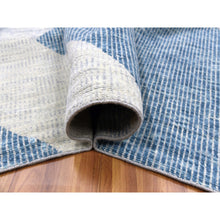 Load image into Gallery viewer, 12&#39;1&quot;x18&#39;4&quot; Stone Blue, Geometric Art Deco Collection, Natural Wool Hand Knotted, Oversized Oriental Rug FWR476520