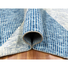 Load image into Gallery viewer, 9&#39;2&quot;x12&#39; Stone Blue, Hand Knotted Geometric Art Deco Collection, Organic Wool, Oriental Rug FWR476526