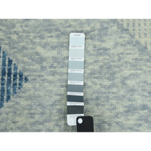 Load image into Gallery viewer, 9&#39;2&quot;x12&#39; Stone Blue, Hand Knotted Geometric Art Deco Collection, Organic Wool, Oriental Rug FWR476526