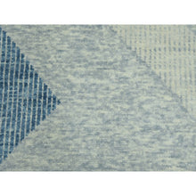 Load image into Gallery viewer, 9&#39;2&quot;x12&#39; Stone Blue, Hand Knotted Geometric Art Deco Collection, Organic Wool, Oriental Rug FWR476526