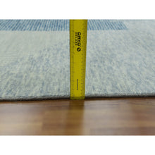 Load image into Gallery viewer, 9&#39;2&quot;x12&#39; Stone Blue, Hand Knotted Geometric Art Deco Collection, Organic Wool, Oriental Rug FWR476526
